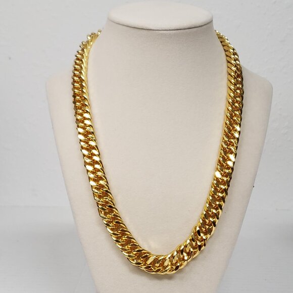 Authentic Louis Vuitton Padlock w/unbranded Cuban Style 18k Gold Plated Chain - Picture 14 of 15